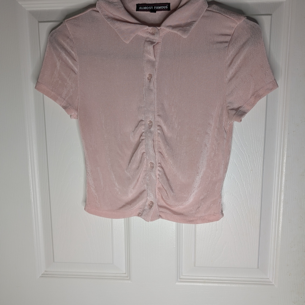 Almost Famous Light Pink Button-Down Shirt